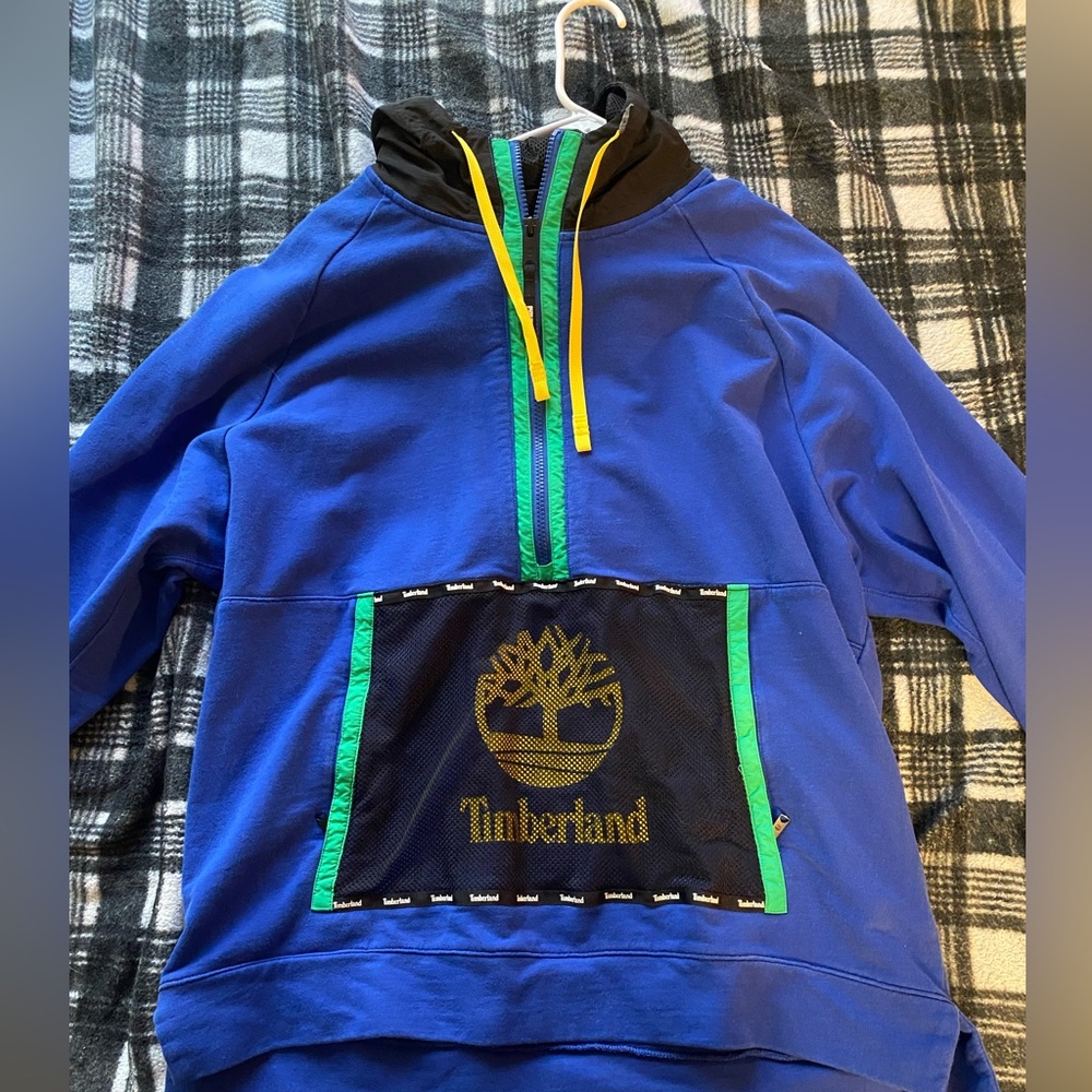 Timberland Mesh Mix Media Pullover Hoodie Sweatshirt
Size: Large